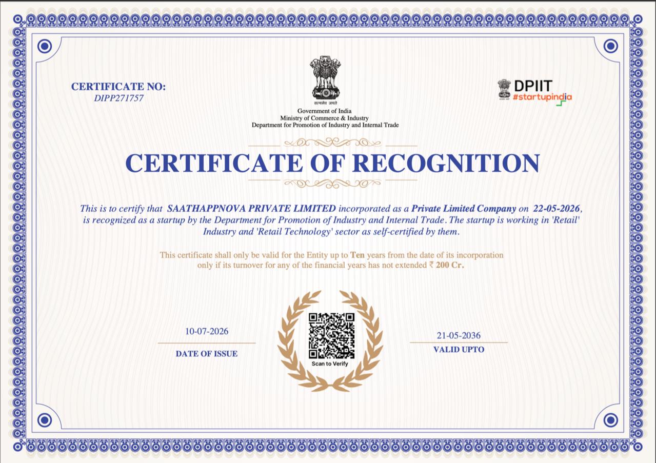 Startup India Recognition